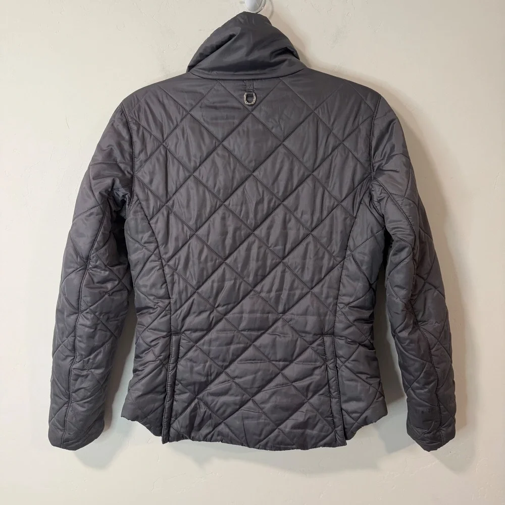 Ariat Womens‎ Quilted Equestrian Jacket Small Gray Full Zip Diamond Puffer